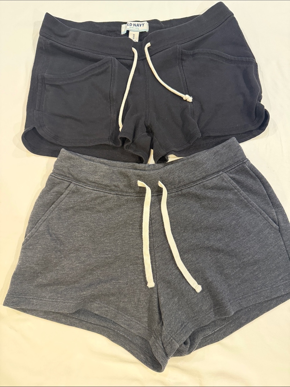 Old Navy Black and Charcoal Drawstring Athletic Shorts Duo